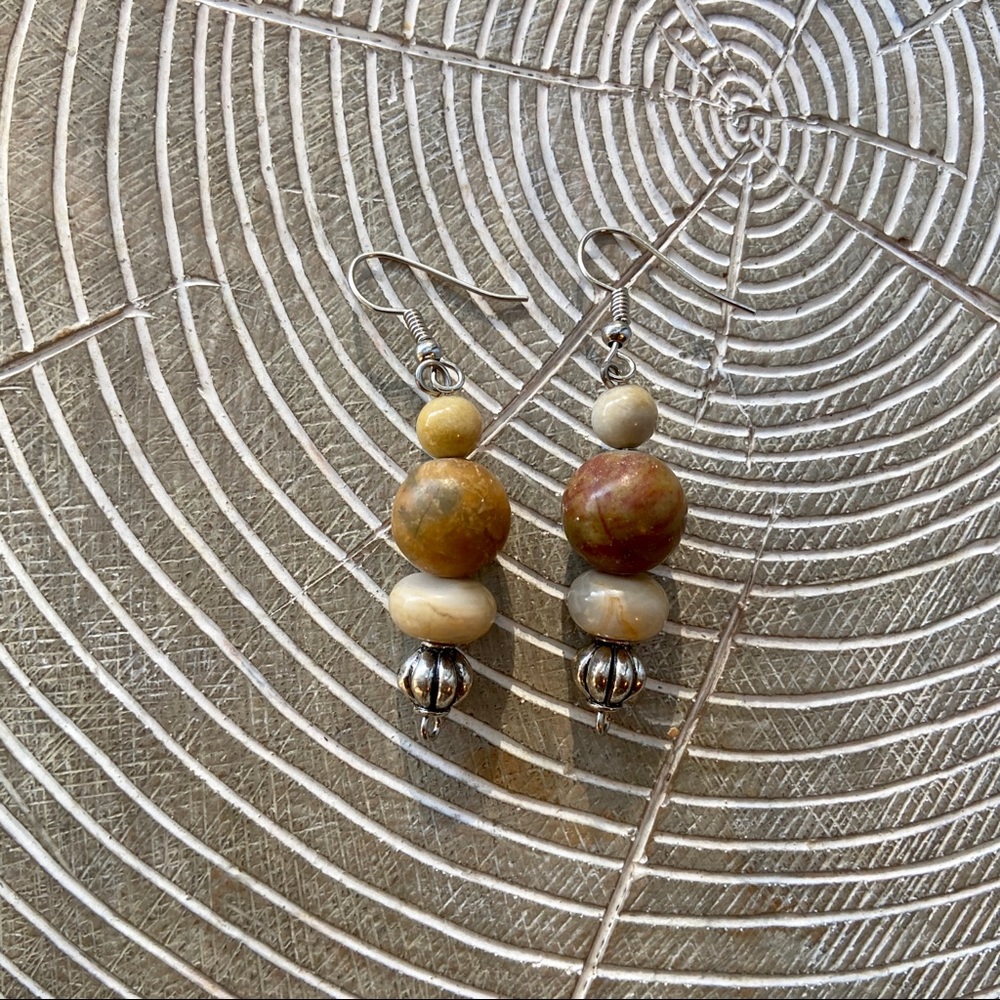 New Natural Boho Handmade Agate Beaded Earrings